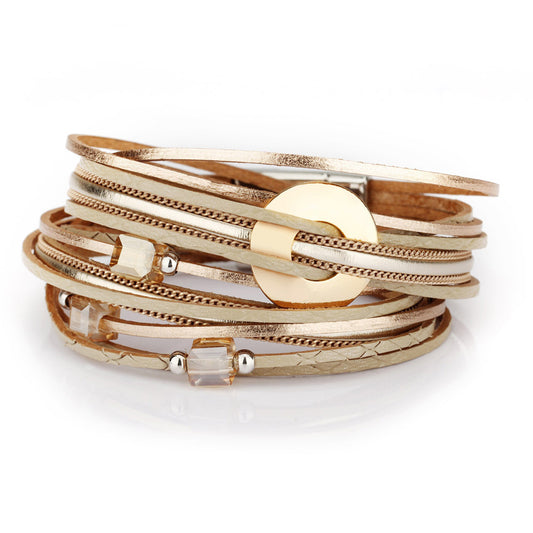 Bohemian Style Multi-layer Winding Bracelet Handmade Alloy Jewelry