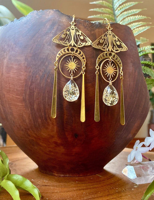 Boho Oleoresin Crystal Drop Earrings