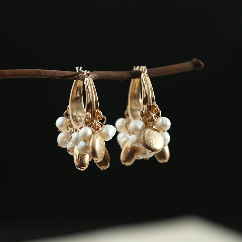 New Pearl Earrings Round Boho
