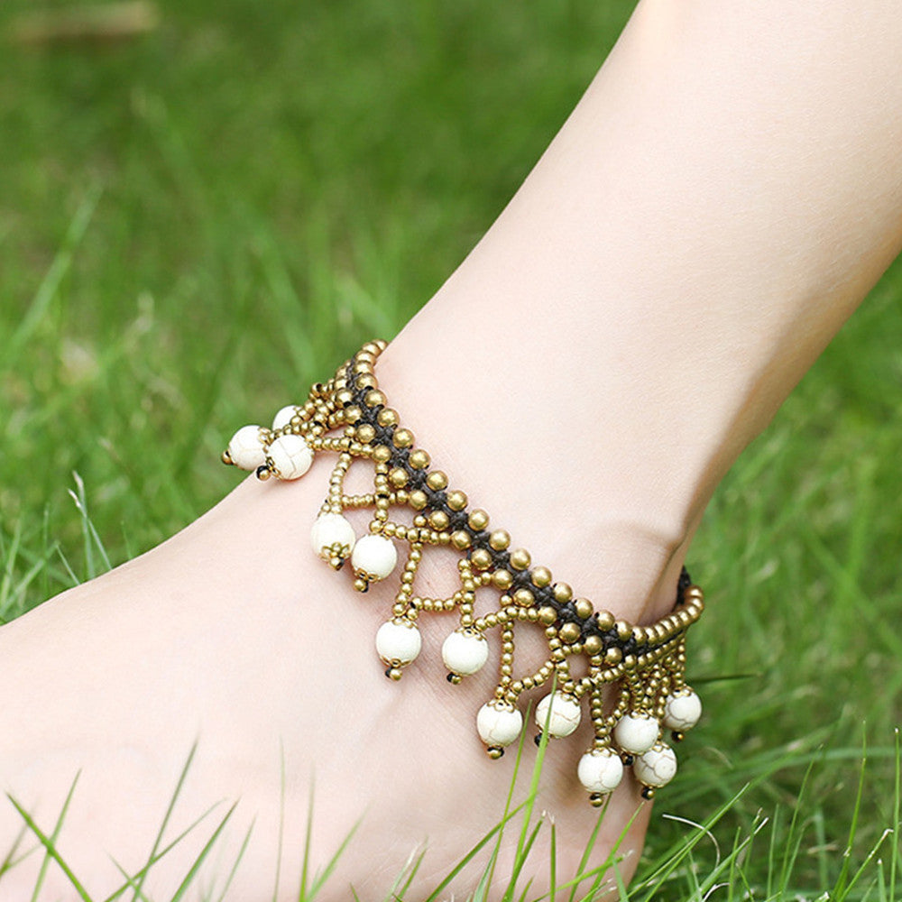 Jiemancheng Jewelry Retro Exaggerated Multi-layer Bead Anklet