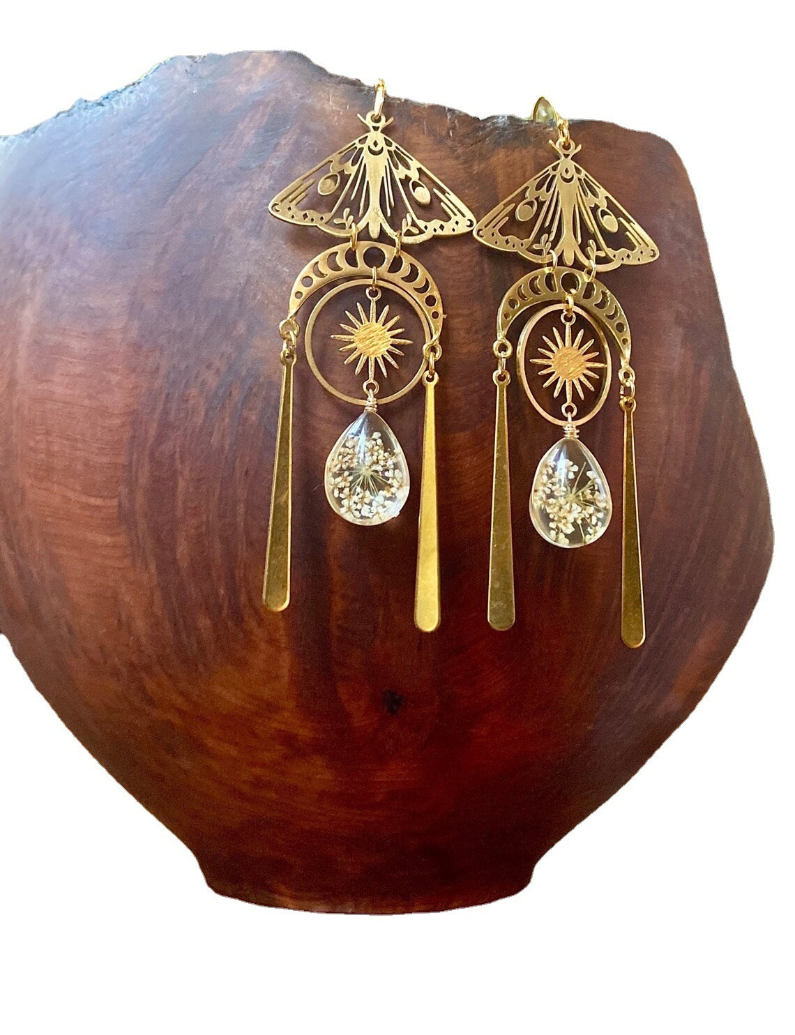 Boho Oleoresin Crystal Drop Earrings